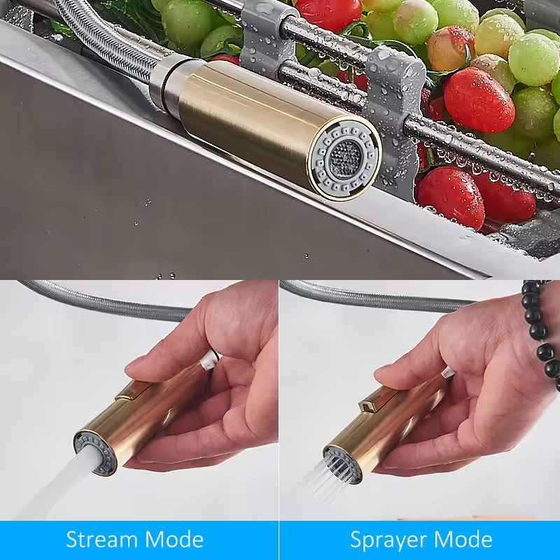 High Quality Luxury Zinc-Alloy Kitchen Sink Faucet Pure Water Multifunction Waterfall Kitchen Faucet Kitchen Mixers Taps