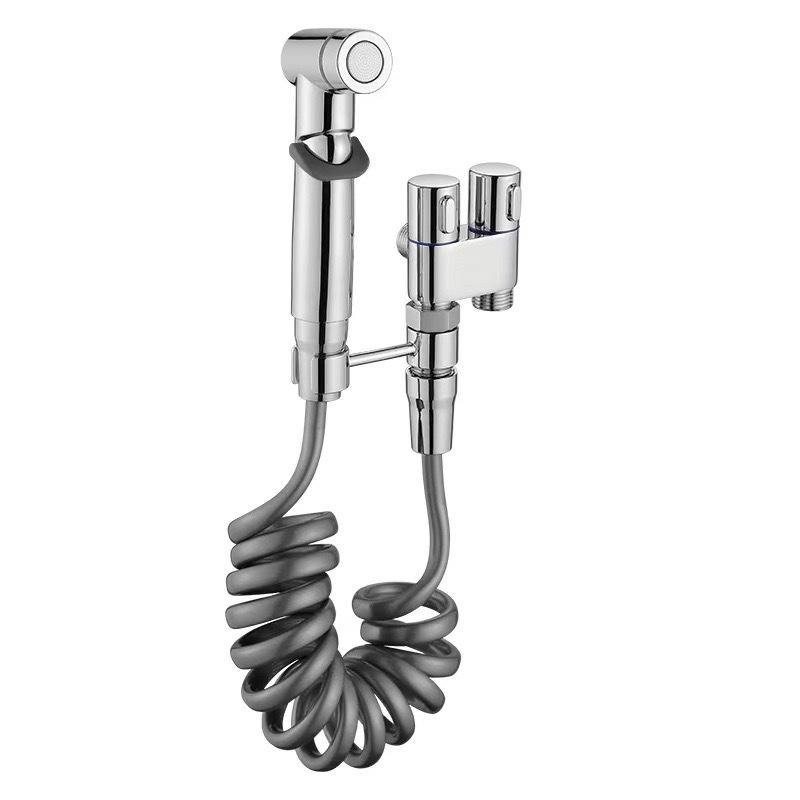G1/2" standard Brass 1 in 2 out Angle valve Cleaning Wall Hung Toilet Bidet Sprayer Shattaf Double Handle Shunt Faucet Diverter
