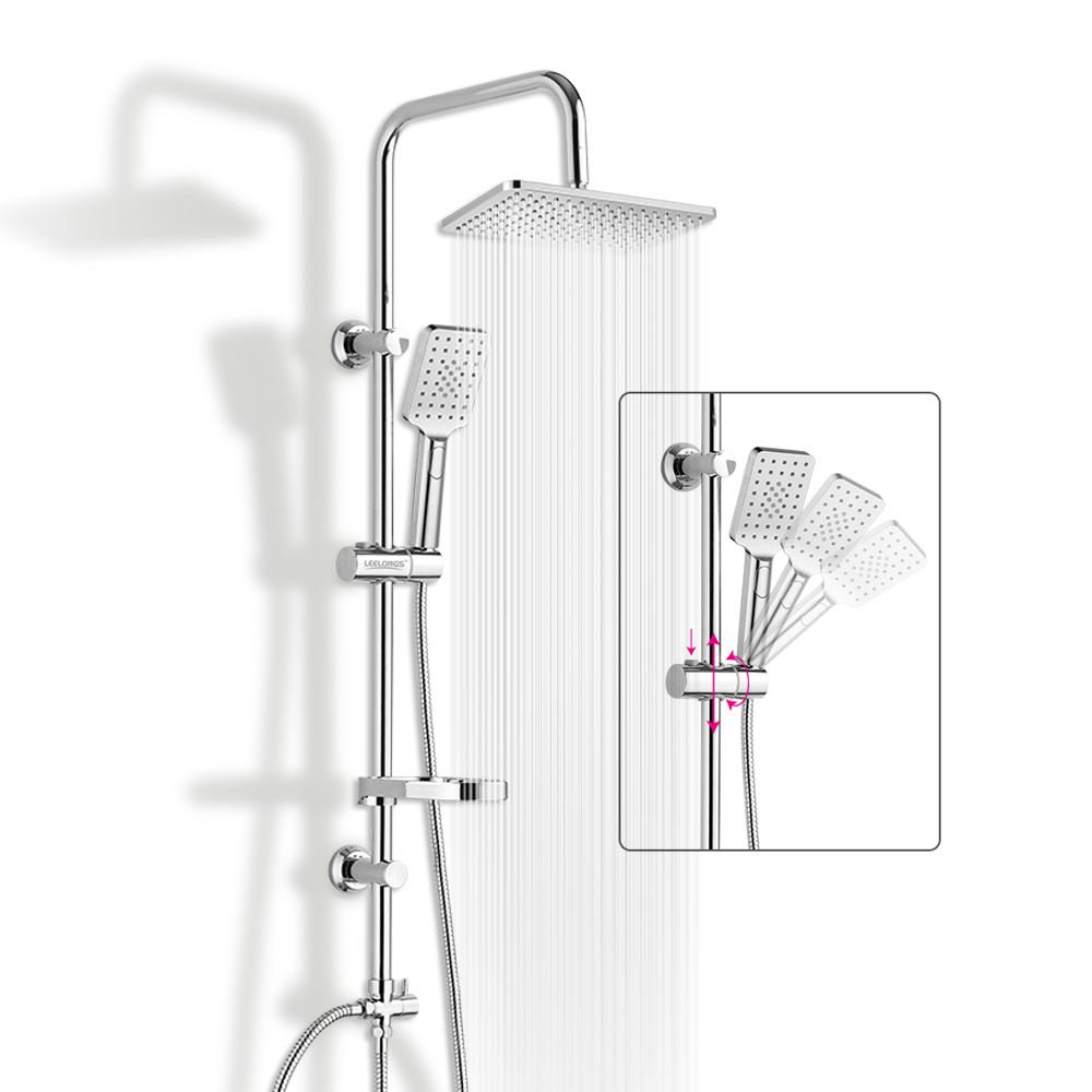 2024 Classic Single Cold Silver Black Shower Spray Brass Valve Polished Stainless Steel Bathroom Rainfall Shower Set Chrome