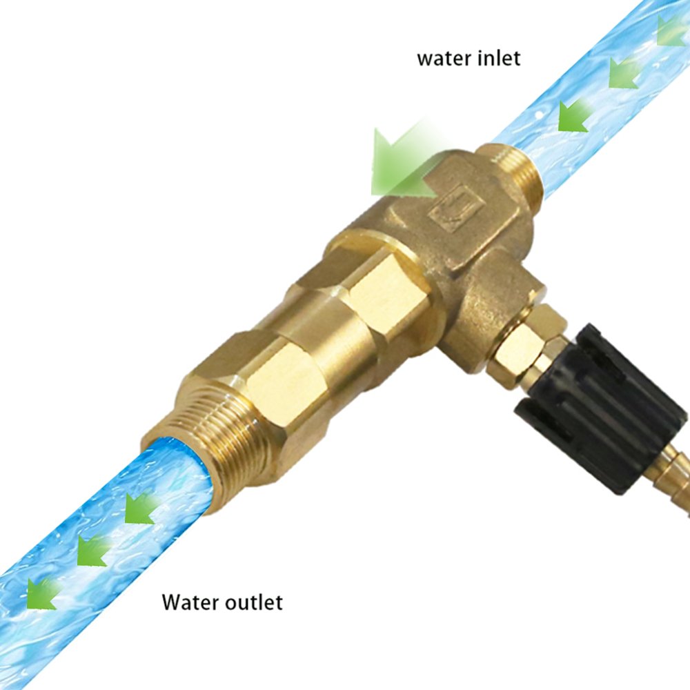 4000PSI Chemicals Injetor Valve High Pressure Foam Spray Gun Dual SS Pipe Lance Cleaning Spray Lance Pressure Washer Water Gun