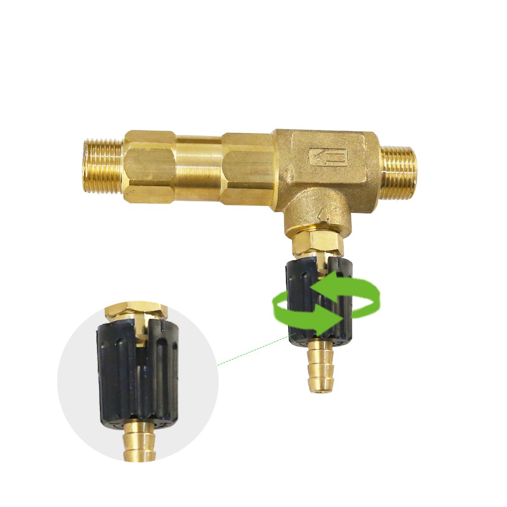 4000PSI Chemicals Injetor Valve High Pressure Foam Spray Gun Dual SS Pipe Lance Cleaning Spray Lance Pressure Washer Water Gun