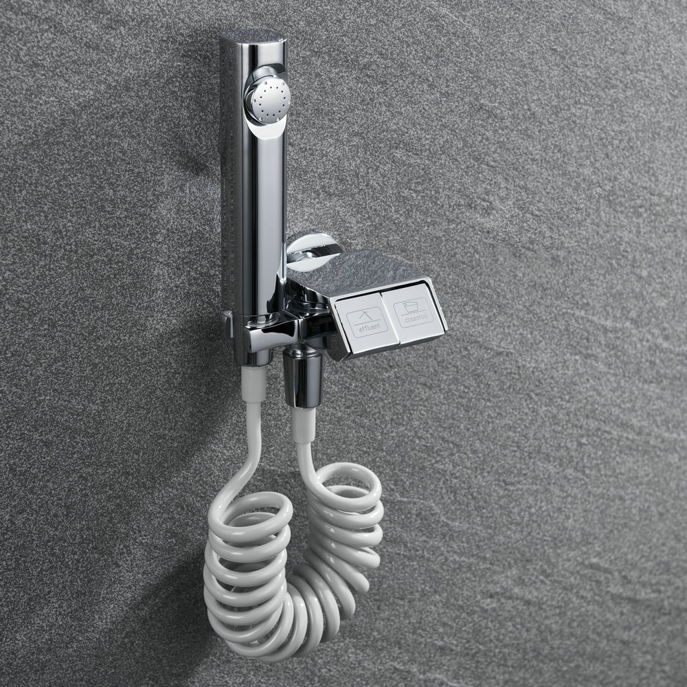 brass toilet bidet attachment high pressure toilet shattaf kit double angle valve hand held shattaf bidet spray gun