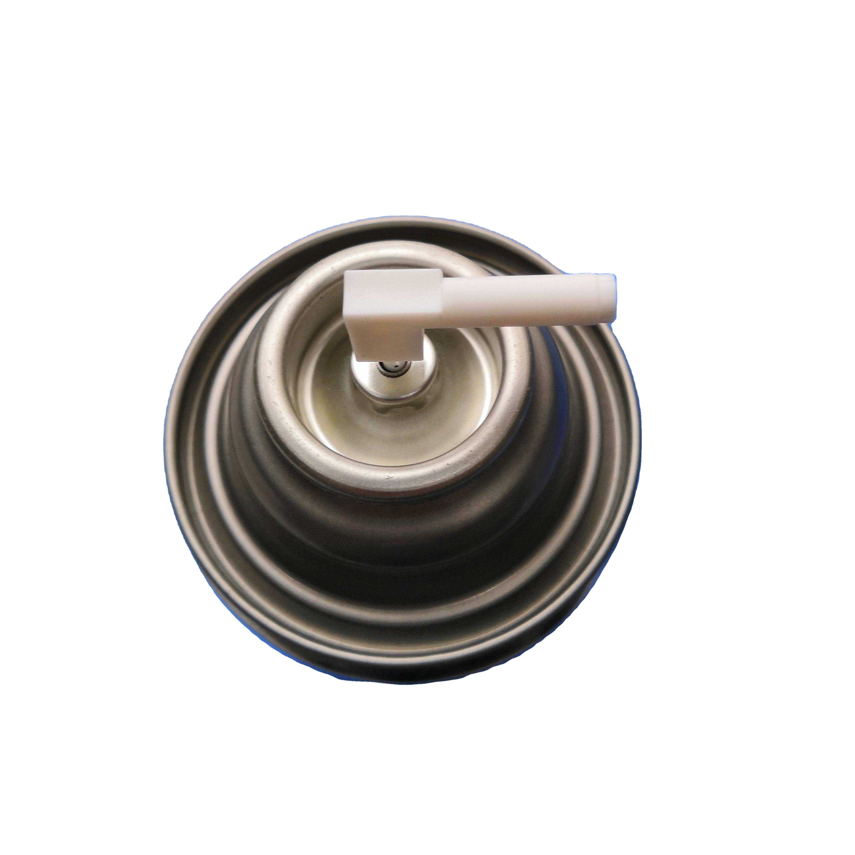 Aerosol spray metered valve with l type colorful actuator for air freshener desodorantes