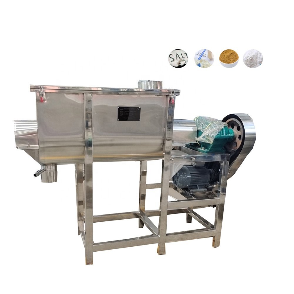 Food mixer mesin pengaduk bumbu double paddle spice powder mixer 100l 300l 500l helical ribbon spice mixer with liquid spray