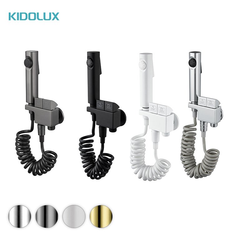 Kidolux Hot Sale Bathroom High Pressure Toilet Spray Gun Women's Washer One In 2 Out Toilet Spray With Multi-outlet Spray Valve