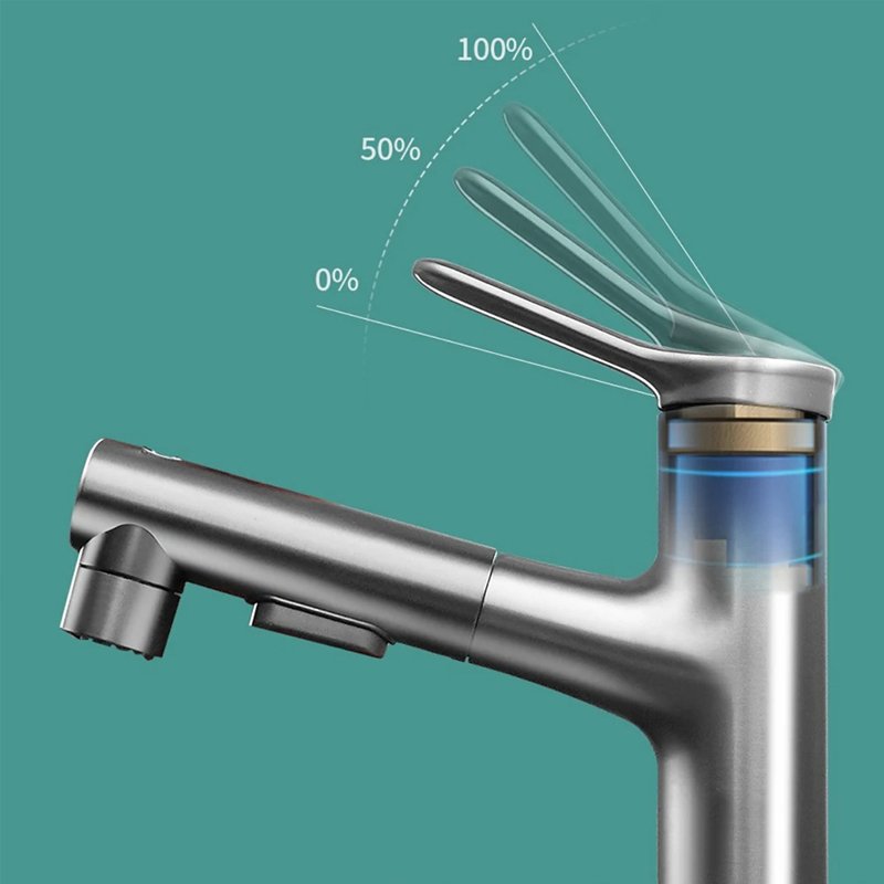 Multifunctional Rotating Kitchen Faucet Bathroom Pull Out Basin Faucet