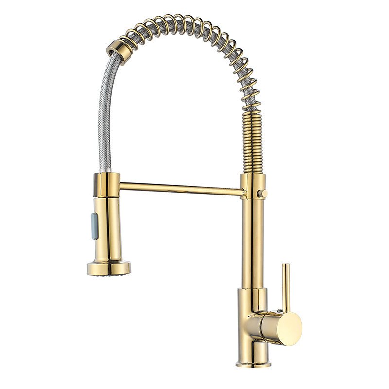 Bolei American Spring Stainless Pull Down Kitchen Faucet with Single Handle and Brass Body
