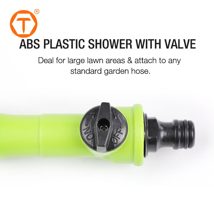 Heavy Duty Lawn Watering Plastic Water Shower Flat Fan Spray Nozzle with Flow Control Valve for Garden Hose