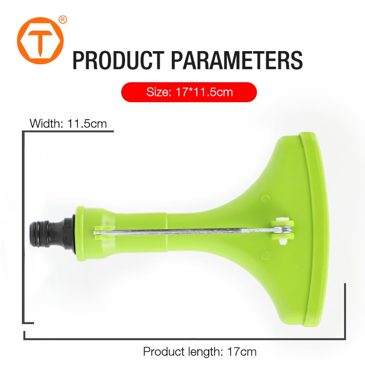 Heavy Duty Lawn Watering Plastic Water Shower Flat Fan Spray Nozzle with Flow Control Valve for Garden Hose