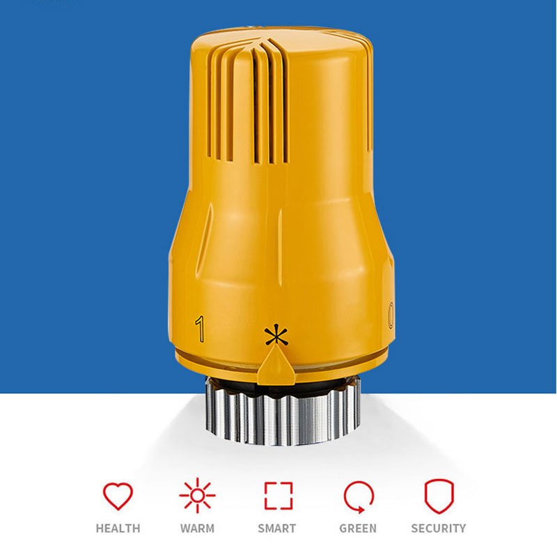 BAIYILUN hvac Yellow Spray Paint trv Thermostatic Radiator valve Head for Radiator