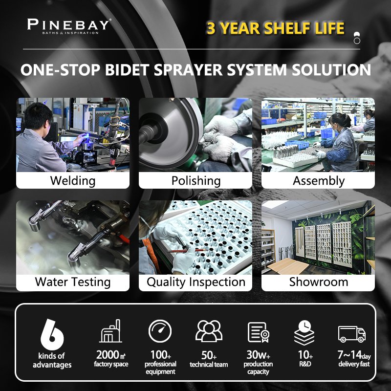 PIINEBAY Modern WC Magnetic Easy Control Shattaf Kit Bathroom Floor Mounted Self Cleaning Shower Faucet WC Woman Bidet Sprayer