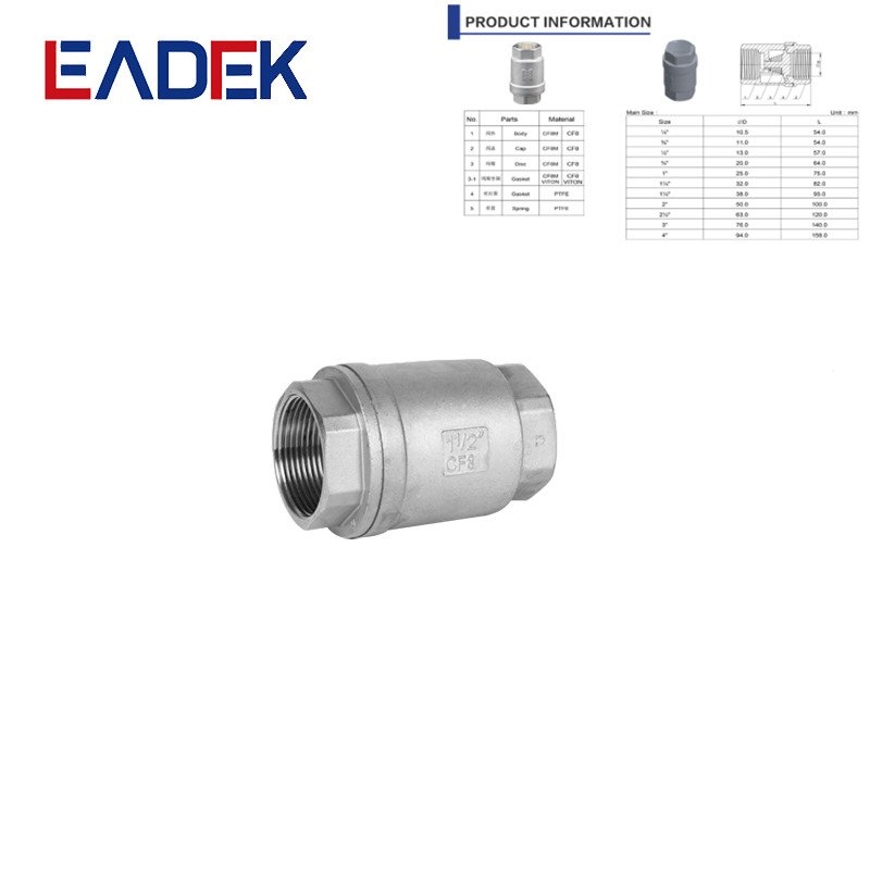 API 608 Soft Seat Metal Seat Vertical Check Valve Manual 304 304L 316 316L CF8 CF8M Female Thread Various Thread 2 PC Smooth OEM