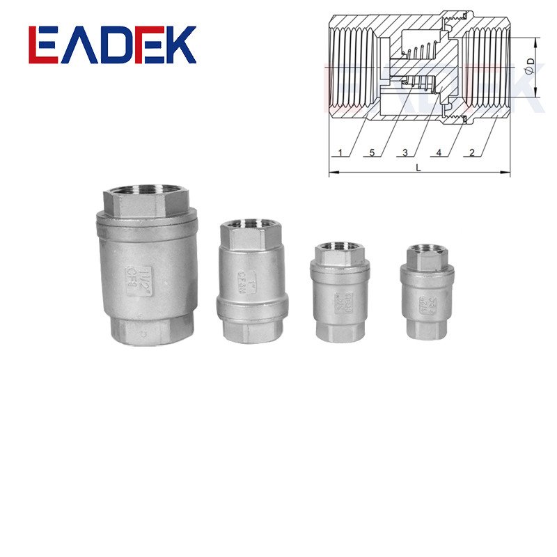 API 608 Soft Seat Metal Seat Vertical Check Valve Manual 304 304L 316 316L CF8 CF8M Female Thread Various Thread 2 PC Smooth OEM