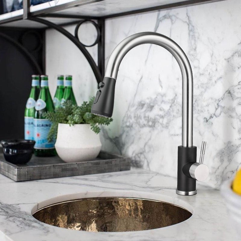 modern stainless steel kitchen faucet 2021 black gold pull out kitchen faucet