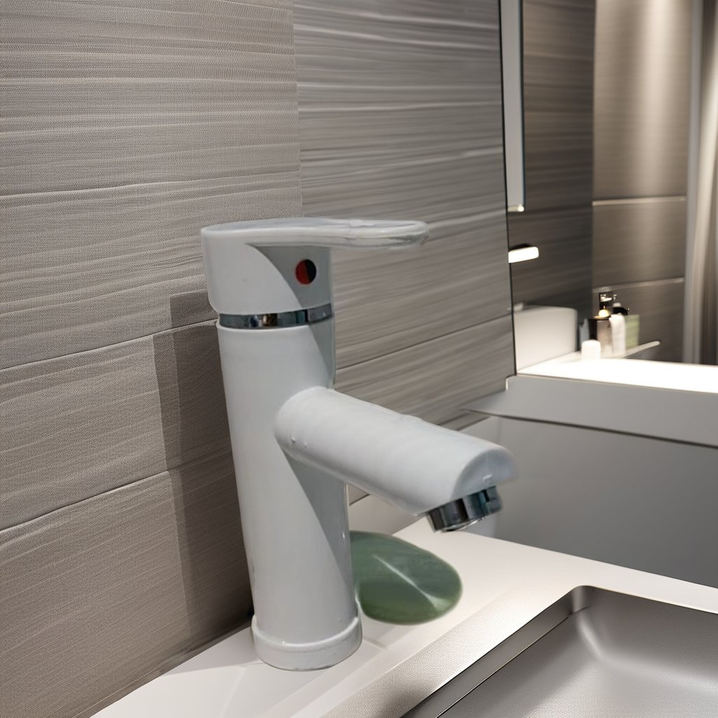 Single-Hole Traditional Style Plastic Basin Faucet Ceramic Valve Core Single-Handle Lavatory Faucet Bathroom Living Room Use