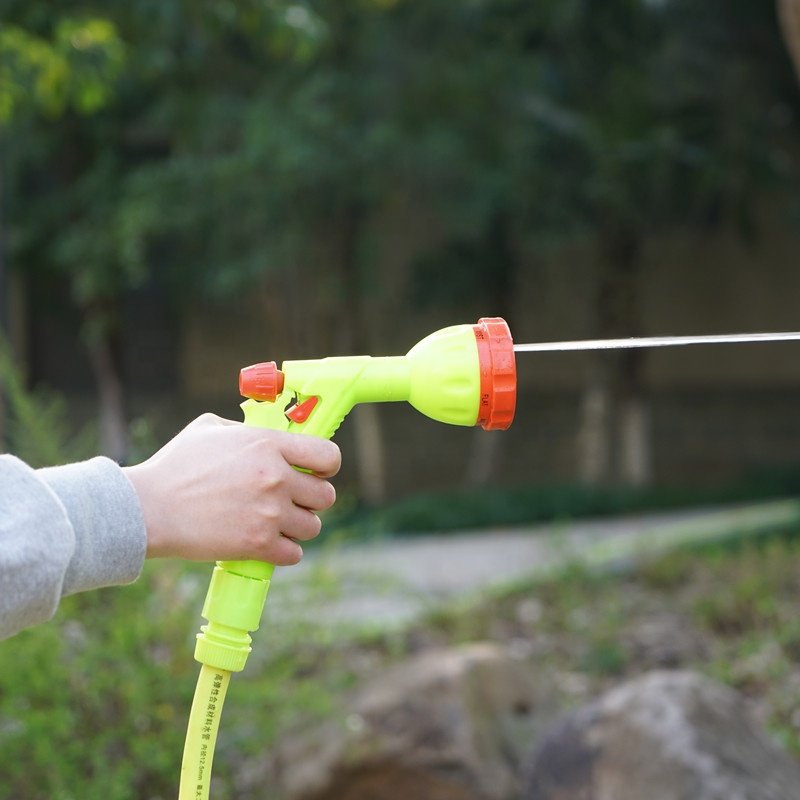 Car Wash Garden Watering 8 Adjustable Pattern Thumb Control On Off Valve Plastic Water Spray Gun Nozzle