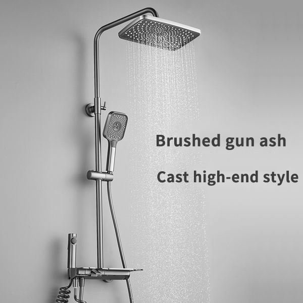 New Trend LED Bathroom Digital Temperature Display Shower Mixer Piano Shower Set With Ambient Light Shower System