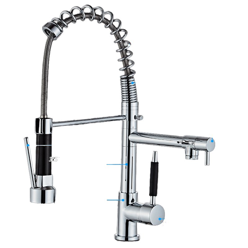 Modern Stainless Steel Kitchen Faucet Tap for Hotel or Apartment Deck Mounted with Ceramic Valve Sleek Sink Mixer