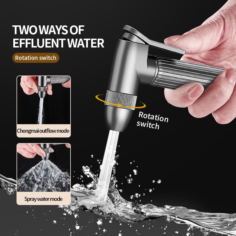 Hot Selling Black Hot/Cold Mixing Valve Brass Supercharged Spray Gun Handheld Toilet Flusher Bidet Sprayer