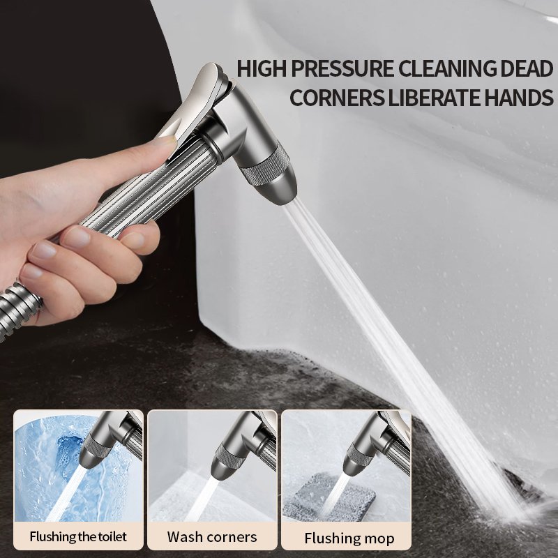 Hot Selling Black Hot/Cold Mixing Valve Brass Supercharged Spray Gun Handheld Toilet Flusher Bidet Sprayer