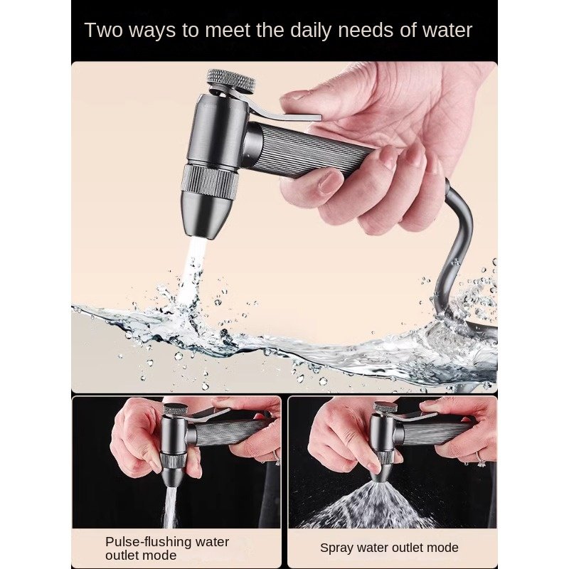 Hot Selling Black Hot/Cold Mixing Valve Brass Supercharged Spray Gun Handheld Toilet Flusher Bidet Sprayer