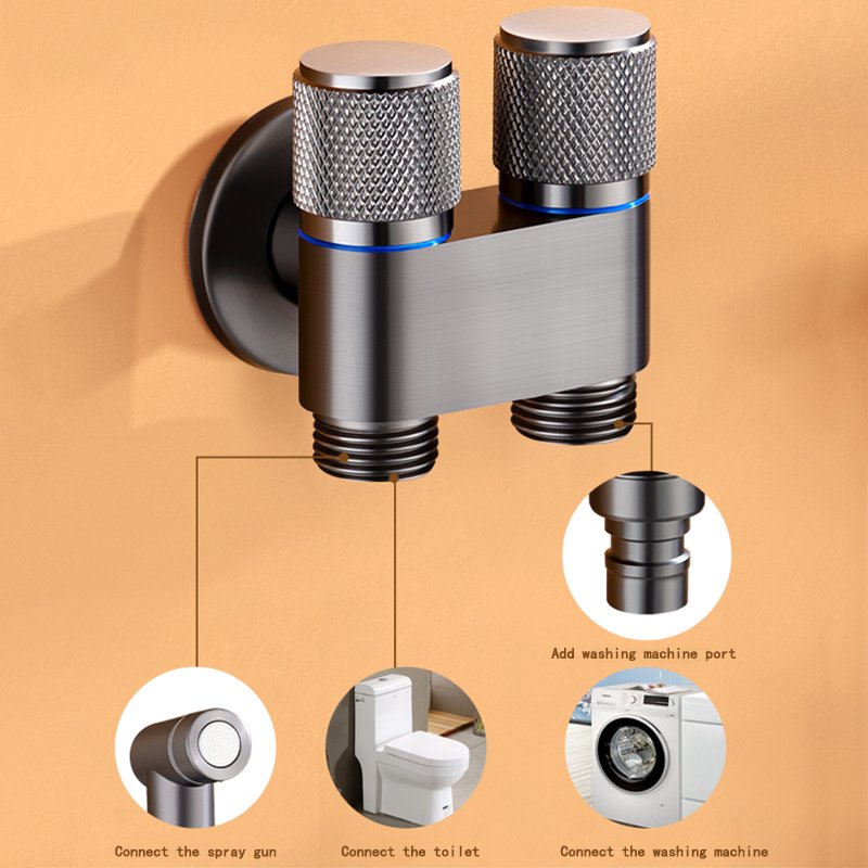 Toilet companion spray gun flush one in two out faucet angle valve with high-pressure wall mounted handle sprayer set