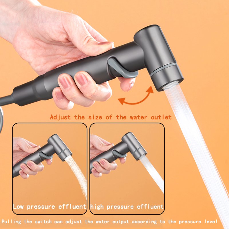 Toilet companion spray gun flush one in two out faucet angle valve with high-pressure wall mounted handle sprayer set