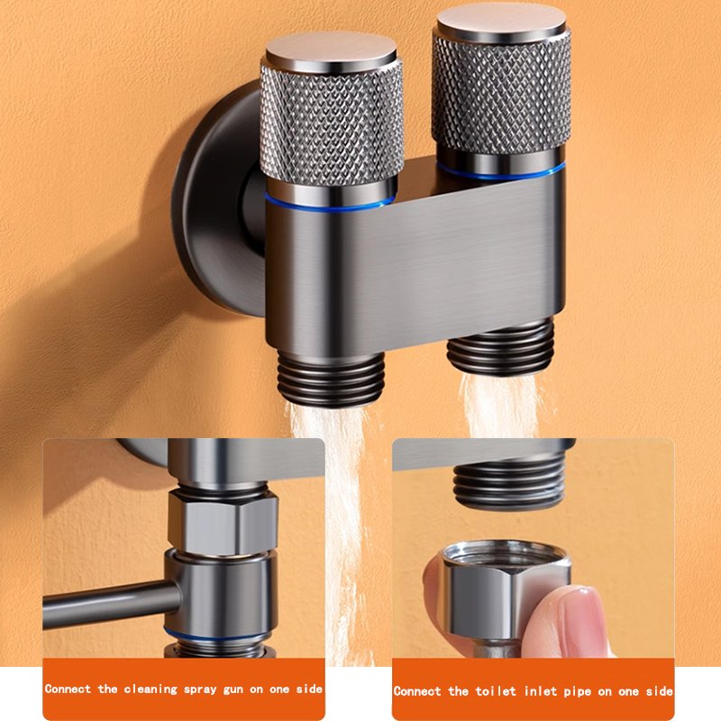 Toilet companion spray gun flush one in two out faucet angle valve with high-pressure wall mounted handle sprayer set