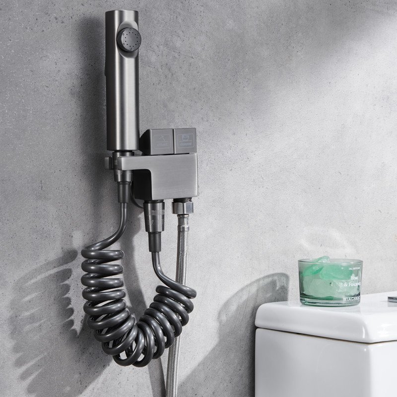 Toilet Partner Flushing Spray Gun Piano Button Bathroom Toilet Supercharged Cleaner One In Two Out Angle Valve