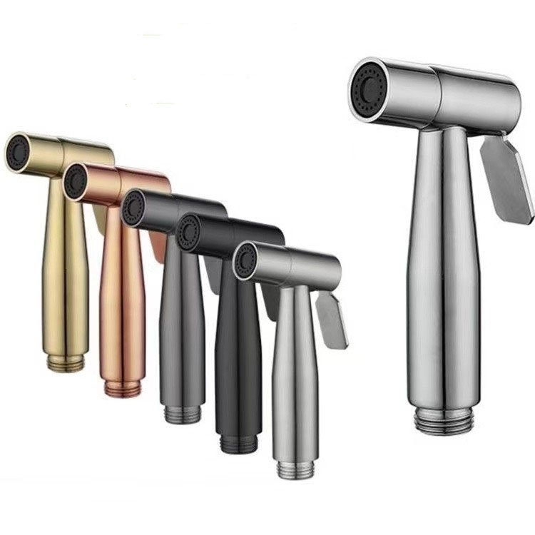 Hot sales stainless steel shattaf bidet set toilet sprayer black with hose and holder