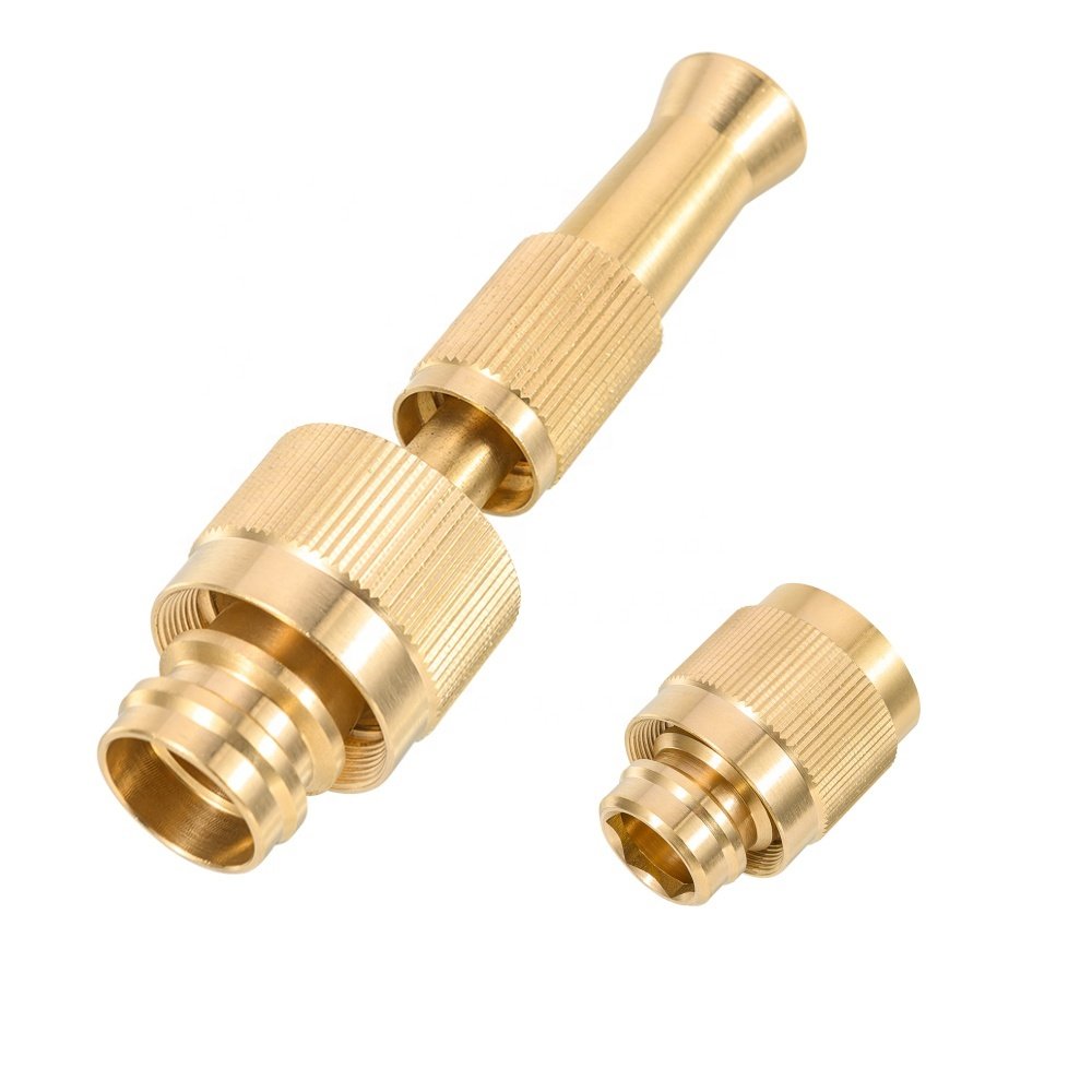 3.5" Height High-pressure brass hose nozzle spray set for 1/2" hose Watering Gun with Tap Adapter Car Washing watering cleaning