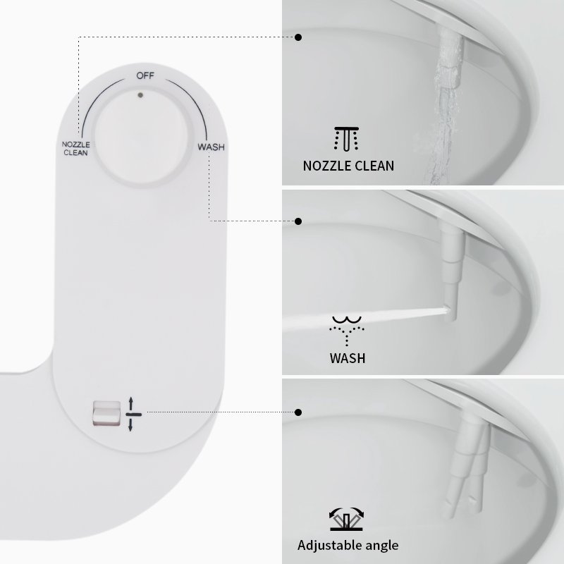 Bathroom Mechanical Bamboo Knob Bidet Toilet Attachment Cold Water Single Nozzle Spray Angle Adjustable Toilet Bidet