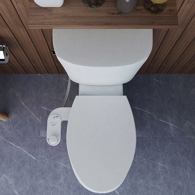 Bathroom Mechanical Bamboo Knob Bidet Toilet Attachment Cold Water Single Nozzle Spray Angle Adjustable Toilet Bidet