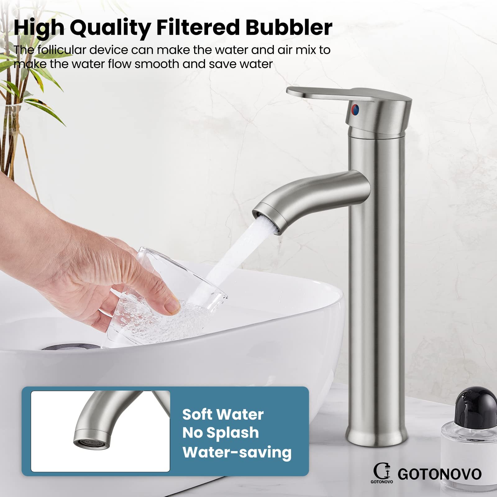 Factory Manufacturing Single Handle Brass Bathroom Tap Brushed Nickel Deck Mounted Ceramic Valve Hot Cold Water Basin Faucet