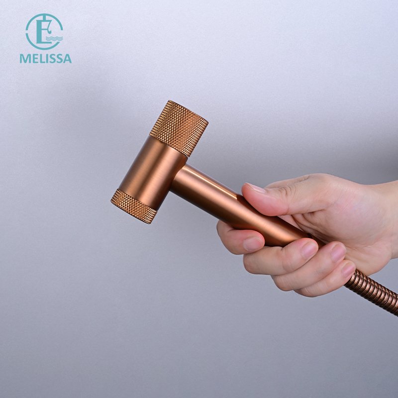 Melissa Modern Brass Bathroom Brushed gay toilet bidet spray shattaf set Handheld shower Angle Valve