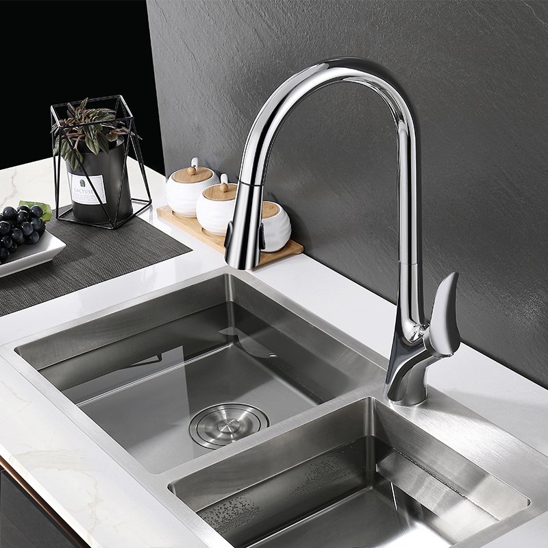 smart digital display Kitchen Sink Faucet Brass Body Ceramic Valve Single Handle Pull Out Spray Kitchen Faucet