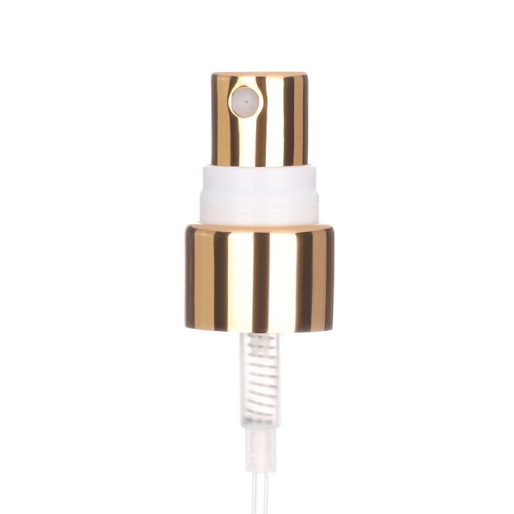 18 / 415 20 / 410 24 / 410 aluminum gold silver closure screw mist spray pump with clear cap