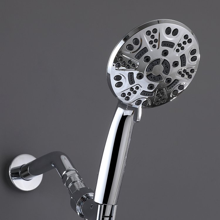 Contemporary Dual-Handle Chrome Bathroom Faucet Polished Brass Shower Faucet Set Rain-Spray Tub Spout Ceramic Valve