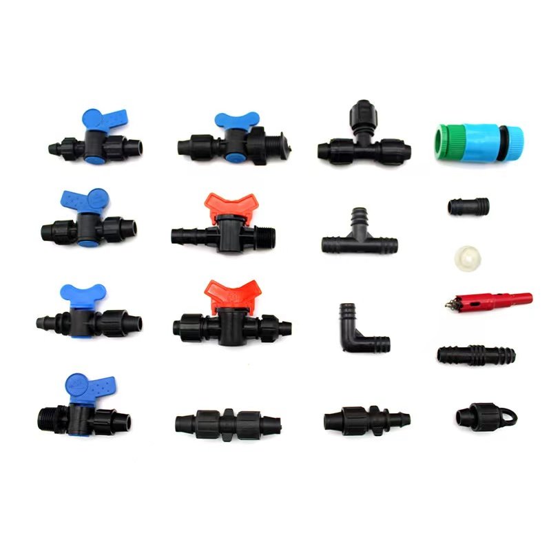 Drip Irrigation System 16MM Lock Offtake Valve Drip Tape Fittings For Layflat Hose