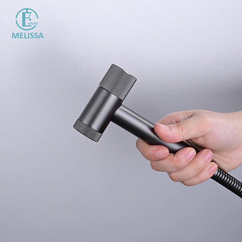Melissa Modern Brass Bathroom Brushed gay toilet bidet spray shattaf set Handheld shower Angle Valve