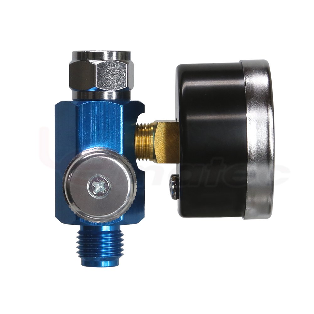 1/4" Air Flow Control Valve Analog Gauge With Metal Case For Air Tools Spray gun Accessory Airflow Regulator