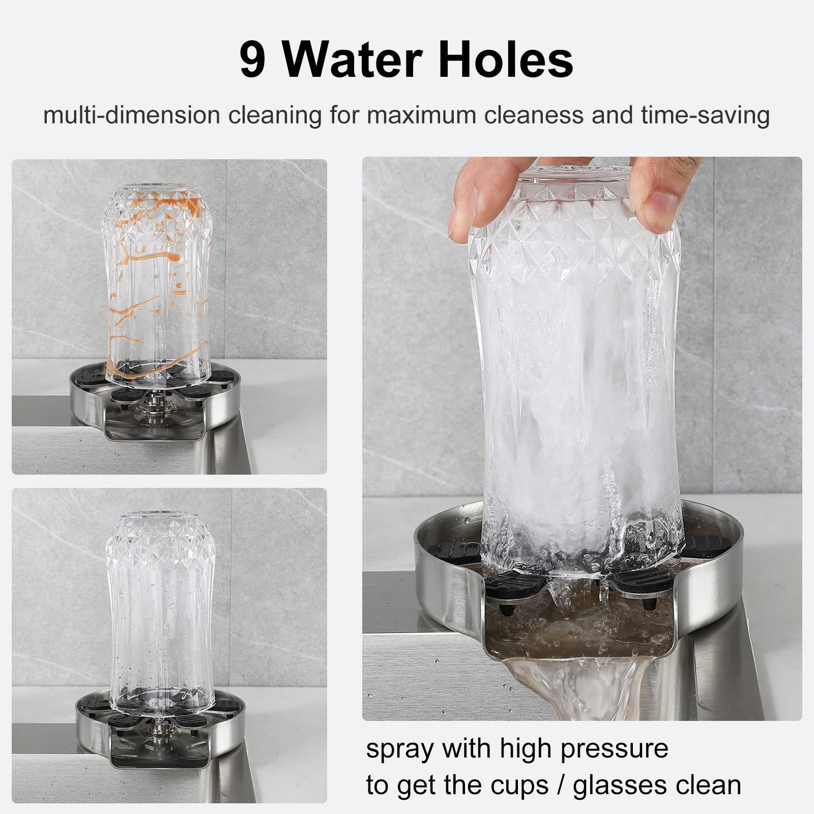 Kitchen Sink Product Glass Rinser Magnet High Pressure Water Cleaning Tool Spray Bottle