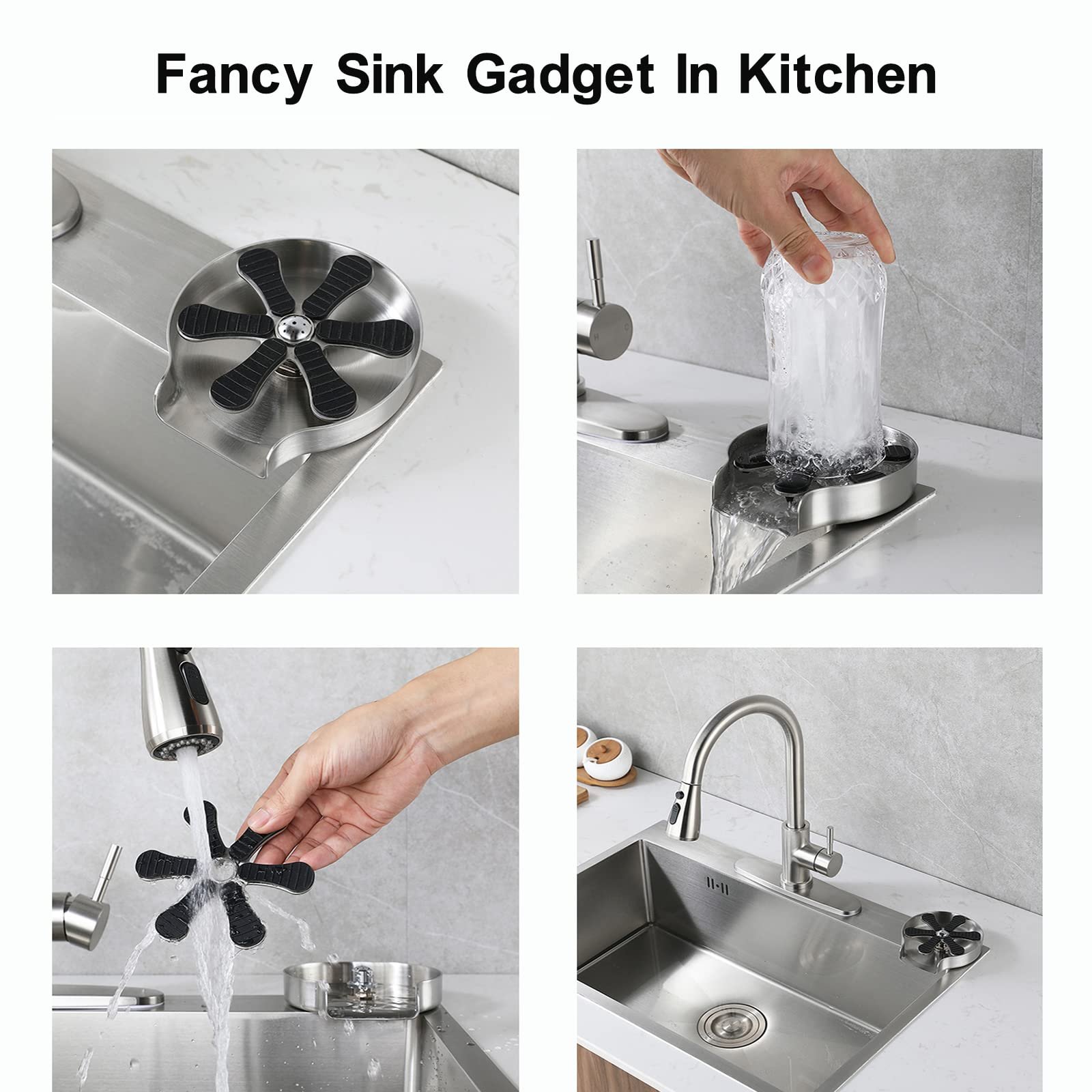 Kitchen Sink Product Glass Rinser Magnet High Pressure Water Cleaning Tool Spray Bottle