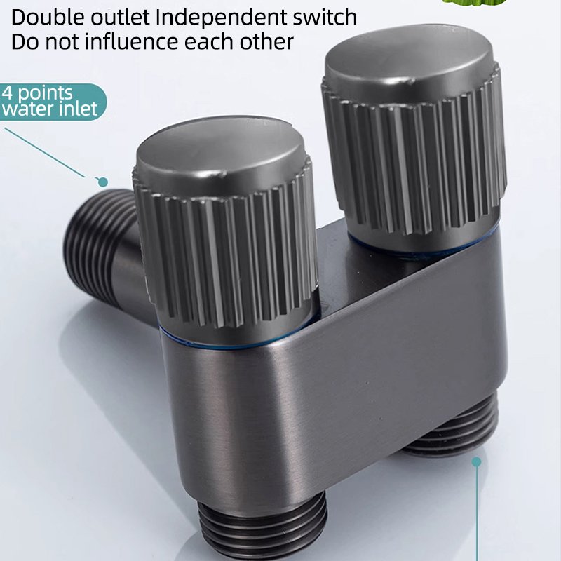 One-In 2-Out Toilet Portable Bidet Sprayer Toilet Multifunctional Strong Pressure Handheld Toilet Sprayer Bathroom Angle Valve