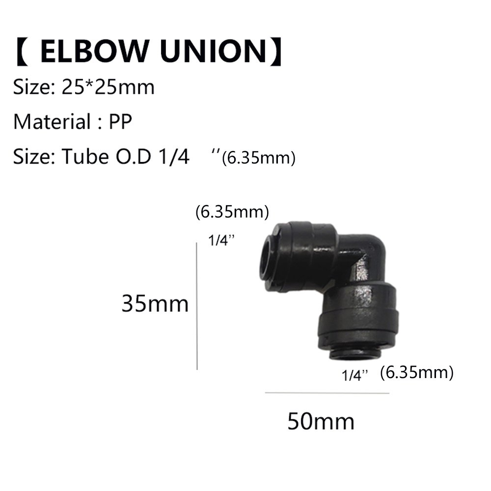 1/4 Outdoor Garden Misting System Black Quick Connect Sprayer Kit with Tee Elbow Cap and Plug for Plant & Flower Irrigation