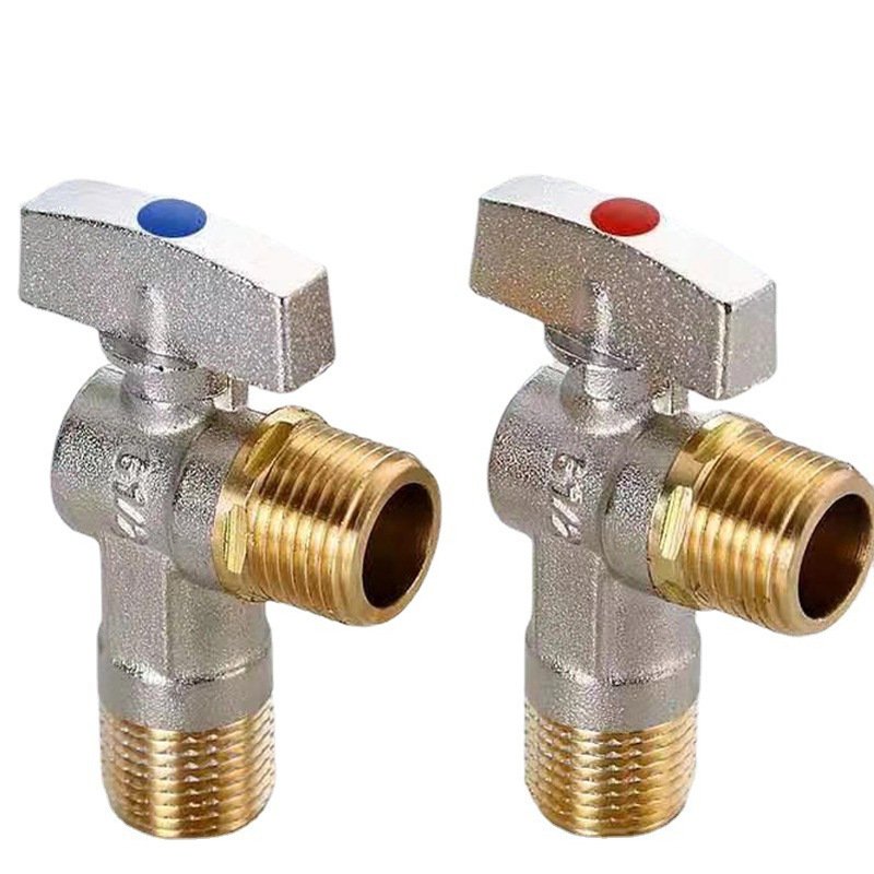 Brass Flow Angle Value Plumbing Fitting Triangle Valve Water Valve Angle Stop Valve for Faucet Bathroom Toilet Sink