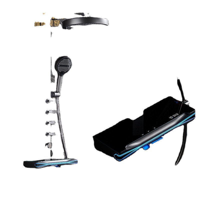 Waist Massage Shower Suit Waist Spray Digital Display Ambience Light Refined Copper Mixing Valve Rain Bath H10