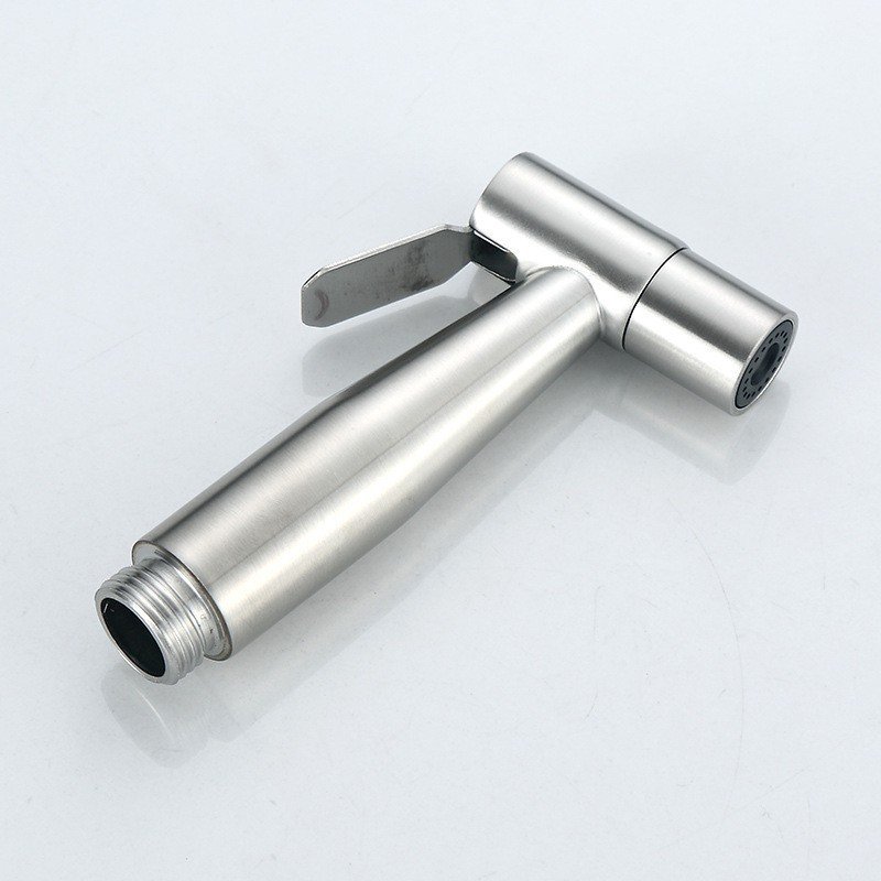Bathroom toilet companion chrome high-pressure nozzle with hose and bracket toilet flushing spray gun