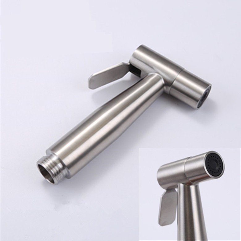 Bathroom toilet companion chrome high-pressure nozzle with hose and bracket toilet flushing spray gun