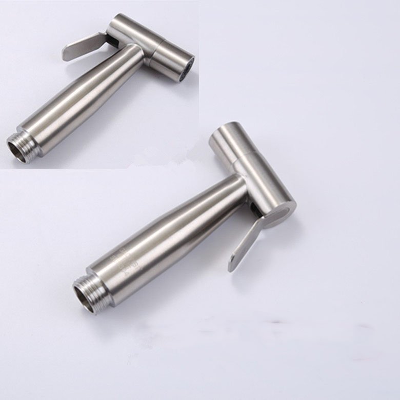 Bathroom toilet companion chrome high-pressure nozzle with hose and bracket toilet flushing spray gun
